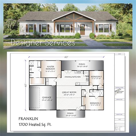 Franklin House Plan, 1700 Square Feet - Etsy
