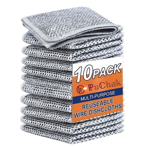 PuChak Non Scratch Dish Wash Cloth (Pack of 10), Multipurpose Wire ...
