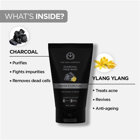 Charcoal Face Wash I Charcoal & Ylang Ylang (75ml) – The Man Company