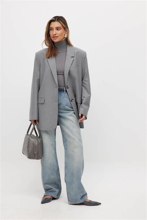 Straight Mid Waist Jeans Blue | NA-KD