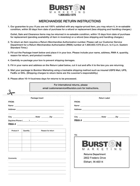 Fillable Online MERCHANDISE RETURN INSTRUCTIONS Fax Email Print - pdfFiller