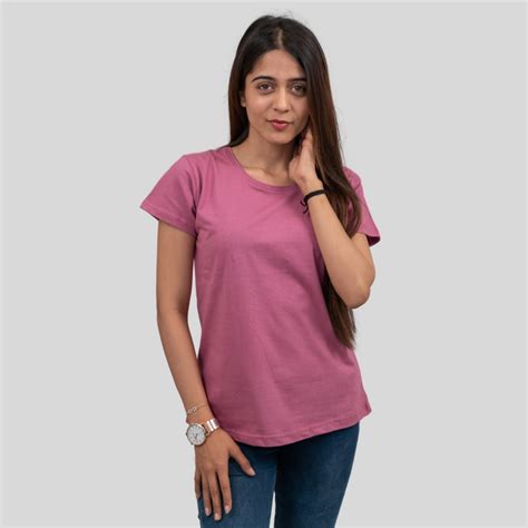Powerful Pink Solid T-shirt for Women – GlamZei