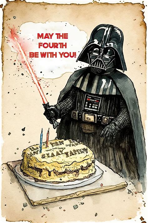 Darth Vader Themed Birthday Card Printable Star Wars Greeting Card ...
