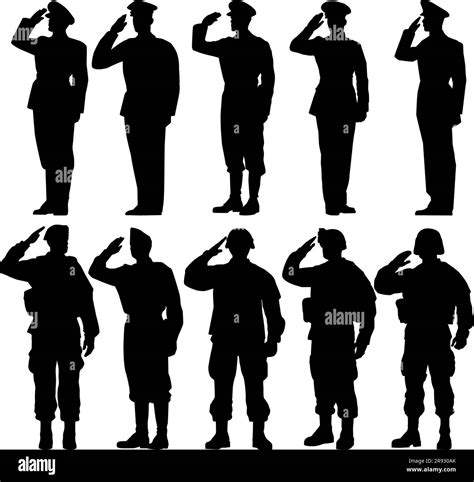 Silhouette Of Soldier Saluting