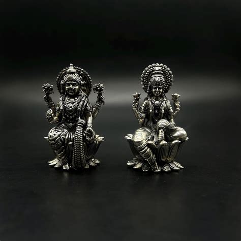 Buy 925 Sterling Silver Laxmi Idol, Silver Maa Laxmi Statue, Laxmi Ji ...
