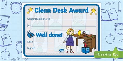Clean Desk Fairy Awards | Certificates | Awards | Twinkl KS1