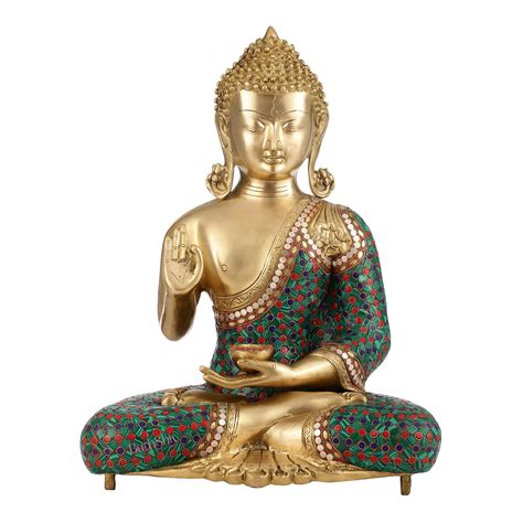 Buy Buddha Brass Idol | Gautama Buddha in Abhayamudra Pose ...