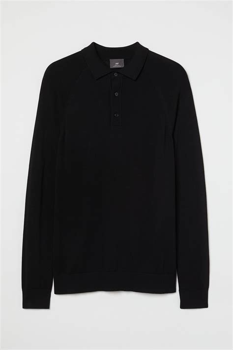 Muscle Fit Polo shirt - Black - Men | H&M IN