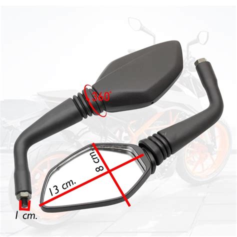 Right & Left Rearview Mirrors For KTM Duke 125/250/ 200/390, KTM RC 125 ...