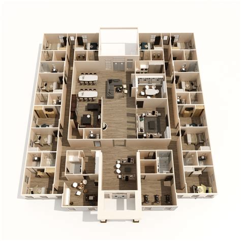 3D Floor plans - a hotel floor plan