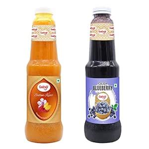 Shree Guruji Badam Kesar Dry Fruit Sharbat & Blueberry Crush Combo Pack ...