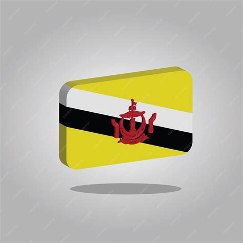 Premium Vector | Brunei darussalam flag vector 3d ilustrator flat design