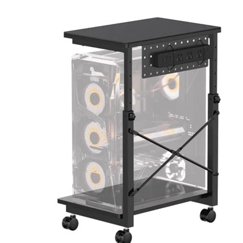 Height Adjustable Computer Tower Stand - 2-Tier ATX-Case PC Floor Stand ...