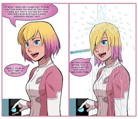 Gwenpool and the Button by gull47 on DeviantArt