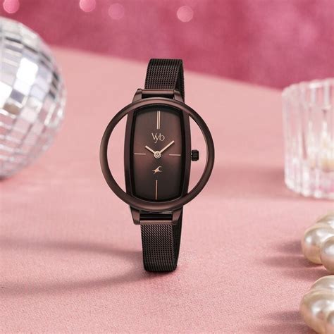 Buy Online Vyb Charmer By Fastrack Quartz Analog Brown Dial Brown ...