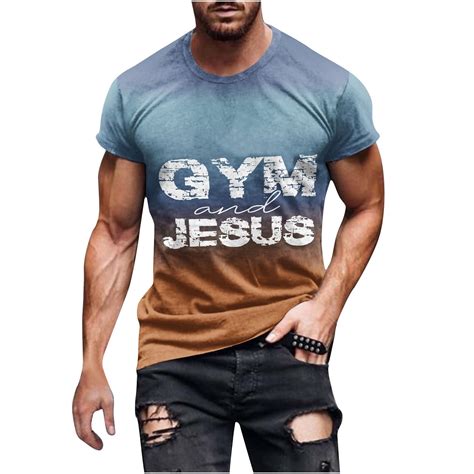 APEXFWDT GYM and JESUS T-Shirts for Men Short Sleeve Christian Shirts ...