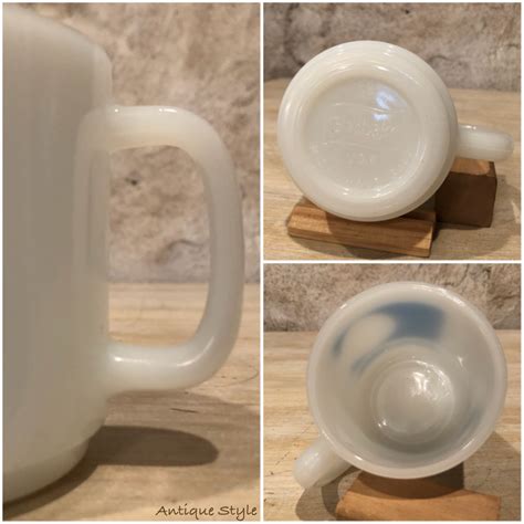 希少 ! Glasbake グラスベイク CHUBB オオハシ鳥 ヴィンテージ ミルクガラス アドバタイジング マグカップ Wフェイス 両面 ...
