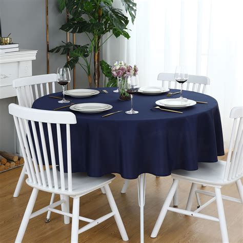 120 Inch Round Royal Velvet Tablecloth Navy Blue - Walmart.com