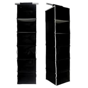 bkr Hanging 6-Shelf Closet Cloth Organizer (Pack of 4) : Amazon.in ...