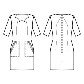 Dress #7425097 - Made to Measure Sewing Pattern by Sewist CAD Online ...