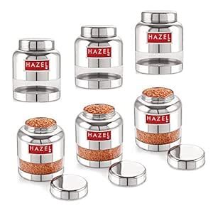 Buy HAZEL Stainless Steel Kitchen Containers with Airtight Lid | 1000 ...