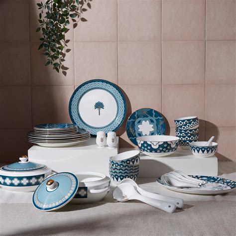 India Circus Oceanic Opulence Dinner Set – 40 Pcs | Premium Ceramic ...