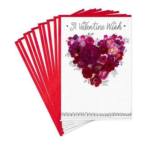 Hallmark Valentine's Day Cards, Happy and Sweet Floral Heart (Pack of ...