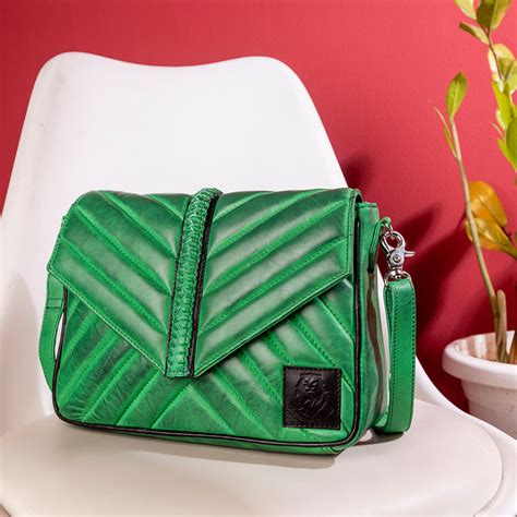 Buy Leather Stella Green Sling Bag Online for women | Abelardo De Moda