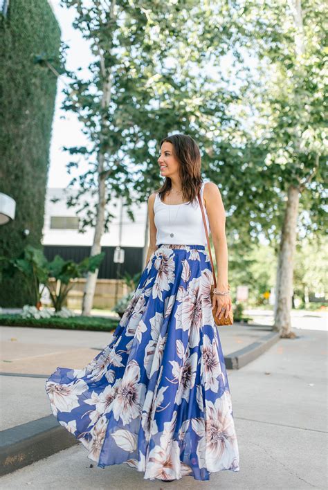 Blue Floral Maxi Skirt | Lady in Violet | Houston Fashion Blogger |Lady ...