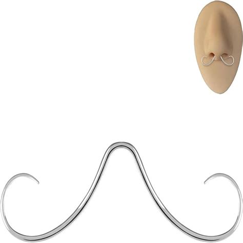 TWCTUWEN 14G Mustache Septum Ring 316L Steel Septum Mustache Nose Ring ...