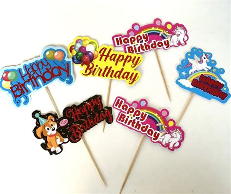 Bakewareind Unicorn Theme Cake topper,6pc