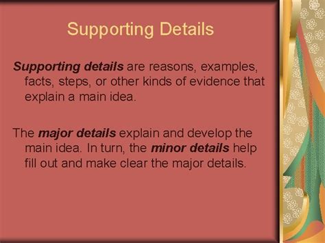 Image result for Supporting Details Examples