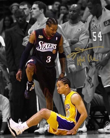 Amazon.com: Ikonic Fotohaus Allen Iverson Step Over Tyronn Lue Signed ...