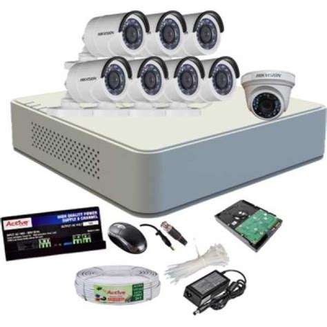 Hikvision DS-7108HGHI-F1 Mini 8CH Dvr, 7(DS-2CE16COT-IR) Bullet, 1(DS ...