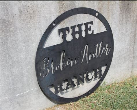 Hanging Ranch Sign, Round Cursive Ranch Sign, Custom Ranch sign, Gift ...