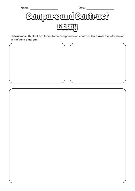 15 Blank Compare And Contrast Worksheets - Free PDF at worksheeto.com