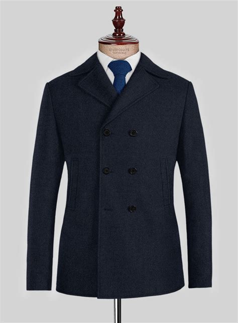 Naples Jet Blue Tweed Pea Coat – StudioSuits