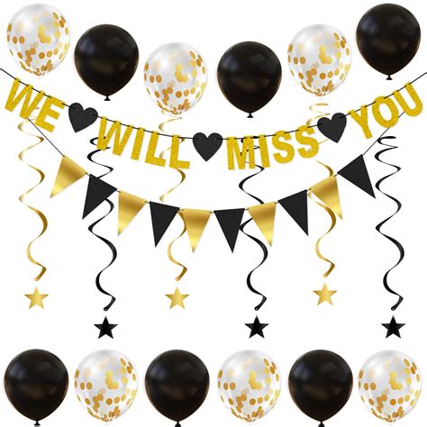 Buy We Will Miss You Decorations Gold Glitter We Will Miss You Banner ...