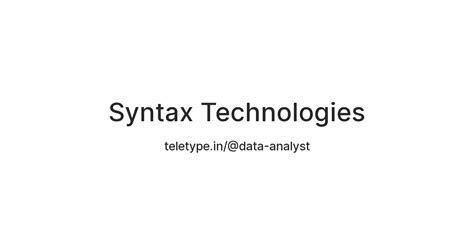 Syntax Technologies — Teletype