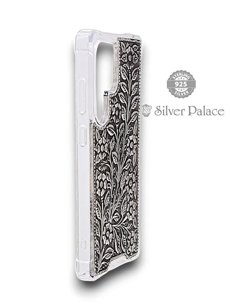 92.5 Sterling Silver Floral Design Samsung Galaxy S25 Ultra Mobile Case ...