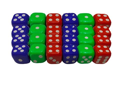RSN Sales Plastic Large Jumbo 25mm Rounded Multi Colour Big Size Dice ...