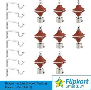 Flipkart SmartBuy Maroon, Silver Rod Rail Bracket, Curtain Hooks ...
