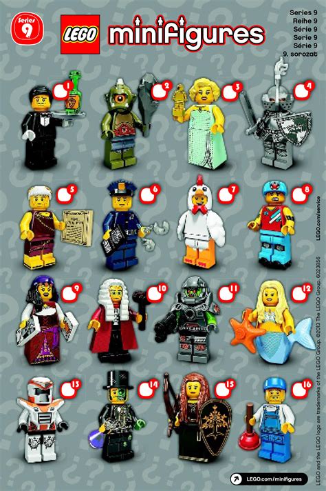Lego Minifigures Series 9 Insert List Checklist – Kids Time