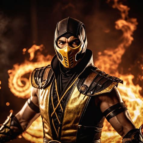 Scorpion from Mortal Kombat in Gold | Stable Diffusion Online