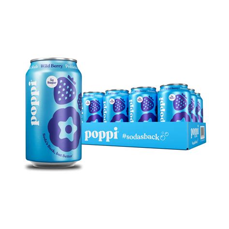 Poppi Prebiotic Soda, Wild Berry, 12 oz (Pack of 12) – Oasis Snacks