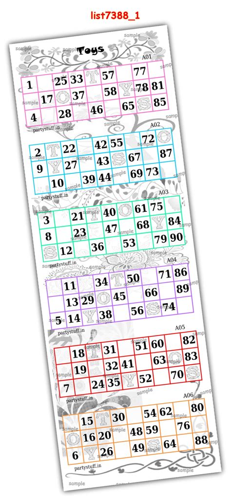 kukuba grid | Tambola Housie | Toys Designs