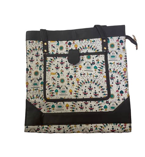 Handcrafted sling bag with warli art print – Kria Arts