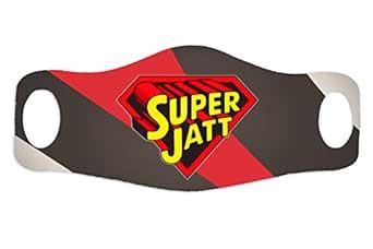 Pixelkari- SUPER JATT 3d Face Mask style 18 (adults) (Daigonal Strips ...