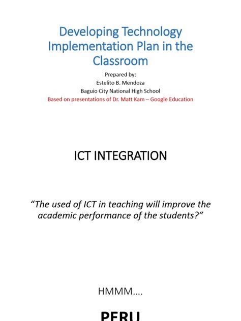 Image result for Technology Integration Plan Example