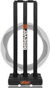 BSM HARD PLASTIC ORANGE BELIEVER CRICFREAK STUMP SET WITH CLEAR BAG ...